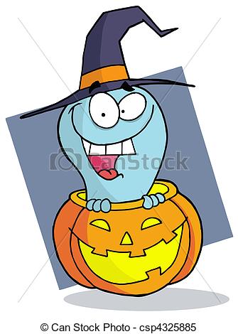 335x470 Cartoon Character Halloween Ghost Happy Blue Ghost Popping