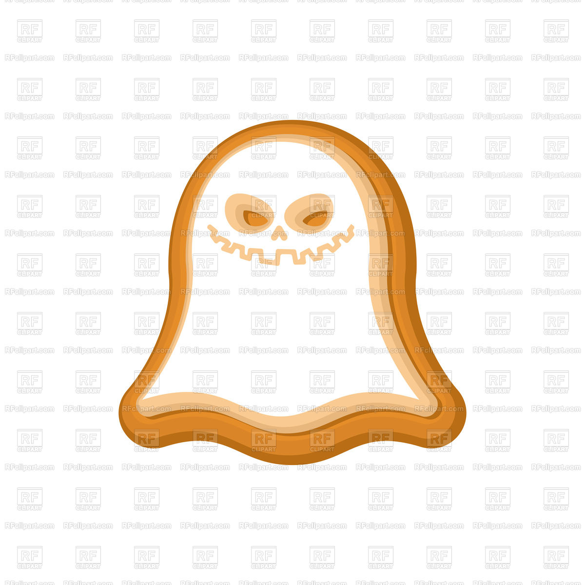 1200x1200 Halloween Cookie Ghost Royalty Free Vector Clip Art Image