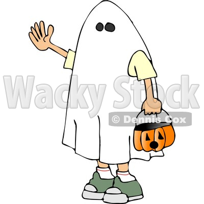 400x400 Boy Wearing Halloween Ghost Costume Clipart Djart