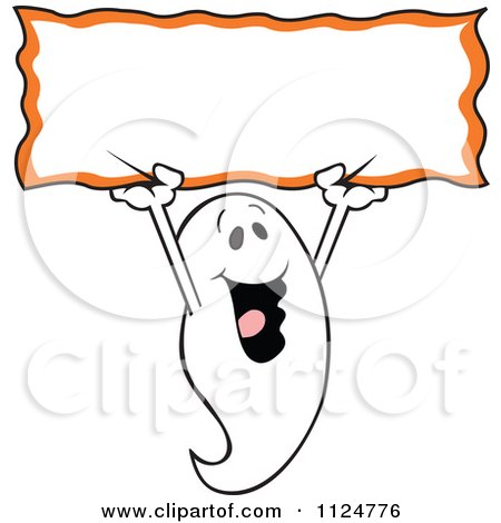 450x470 Cartoon Of A Halloween Ghost Cheering