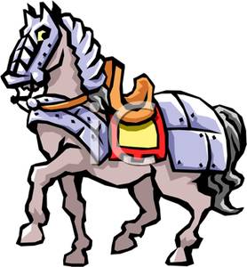 278x300 Clipart Image A Knight's Horse In Metal Plating