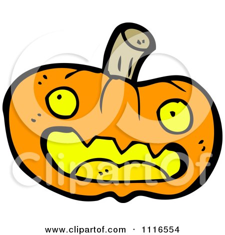450x470 Cartoon Of A Thinking Halloween Pumpkin