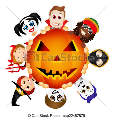 450x470 Illustration Of Halloween Masks Stock Illustrations