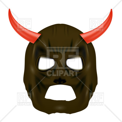 400x400 Red Horn Mask Royalty Free Vector Clip Art Image