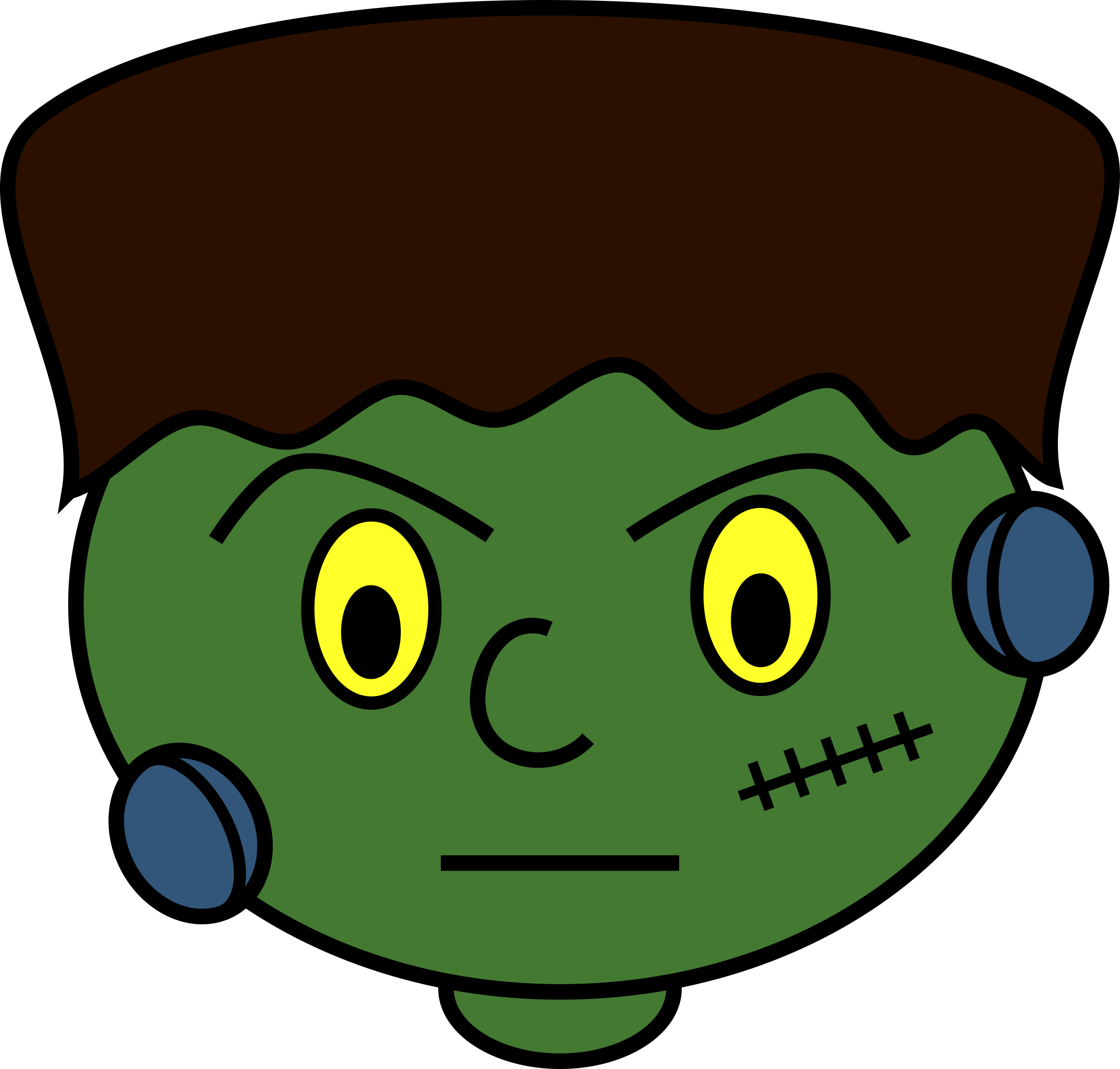 2400x2290 Frankenstein Cartoon Face Group