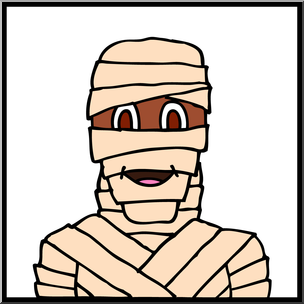 304x304 Clip Art Halloween Faces Mummy Color I Abcteach