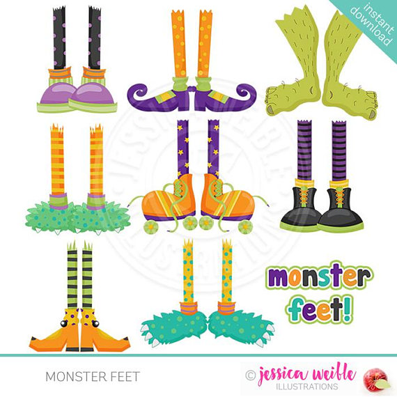 570x570 Monster Feet Cute Digital Clipart