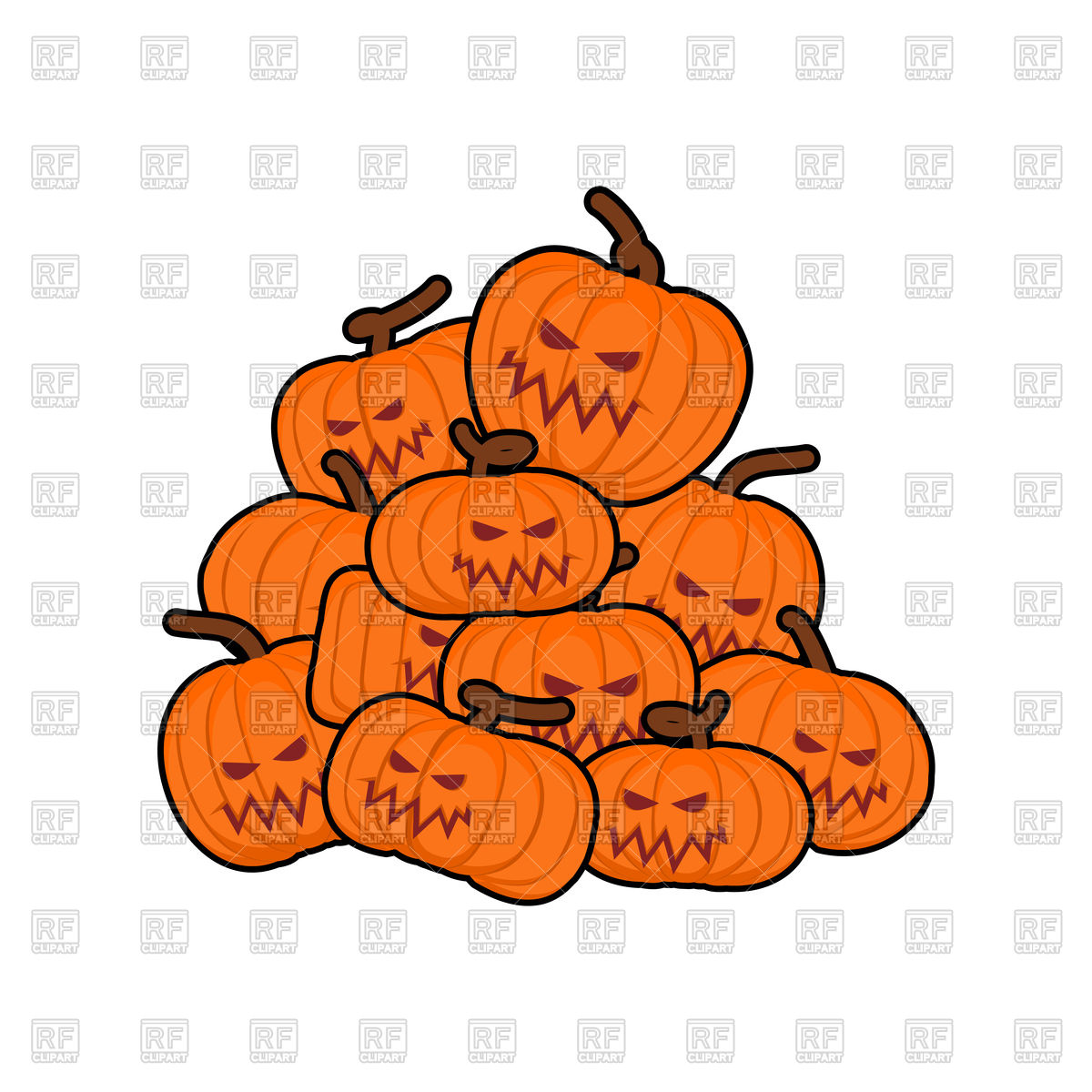 1200x1200 Pumpkins Pile For Halloween Royalty Free Vector Clip Art Image
