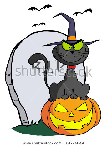 342x470 Graveyard Clipart Cute Halloween Cat