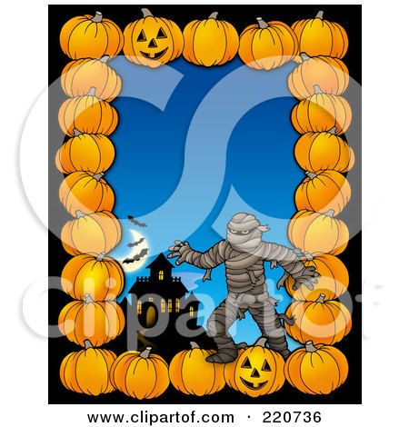 450x470 Royalty Free (Rf) Clipart Of Halloween Frames, Illustrations