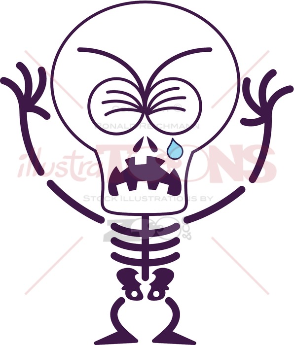 596x700 Cute Halloween Skeleton Crying And Sobbing