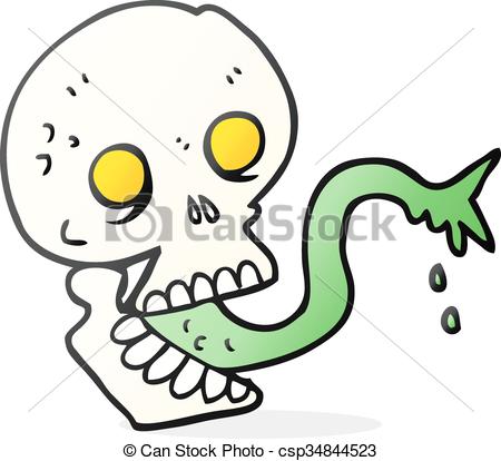 450x414 Freehand Drawn Cartoon Spooky Halloween Skull Vector Illustration