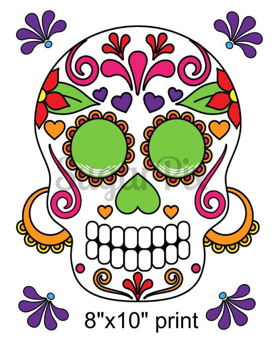 570x738 Sugar Skull Clipart Decorated