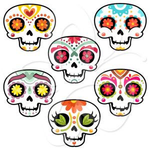 300x300 Sugar Skulls Clip Art Set Crafty Stuffs Halloween