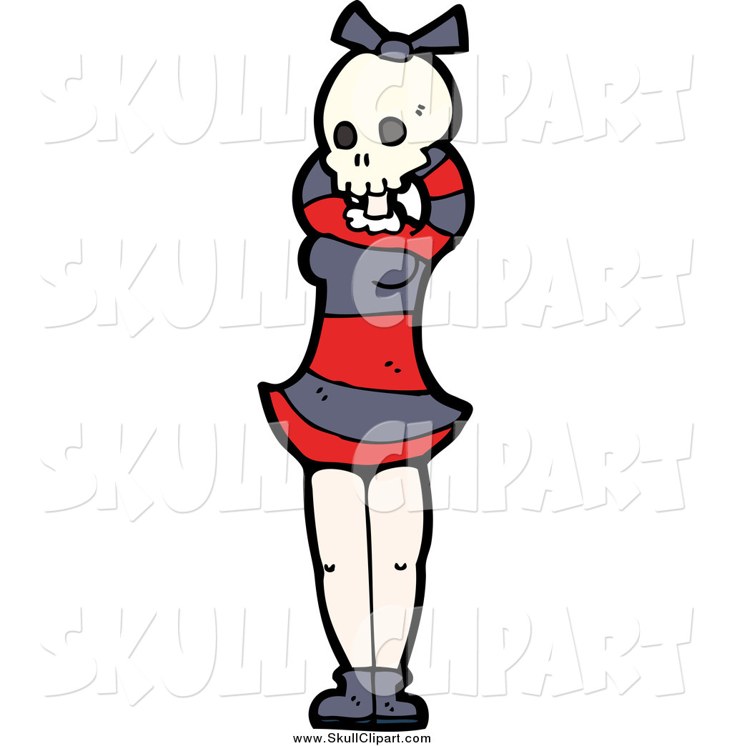 1024x1044 Vector Clip Art Of A Girl Wearing A Skull Halloween Mask By