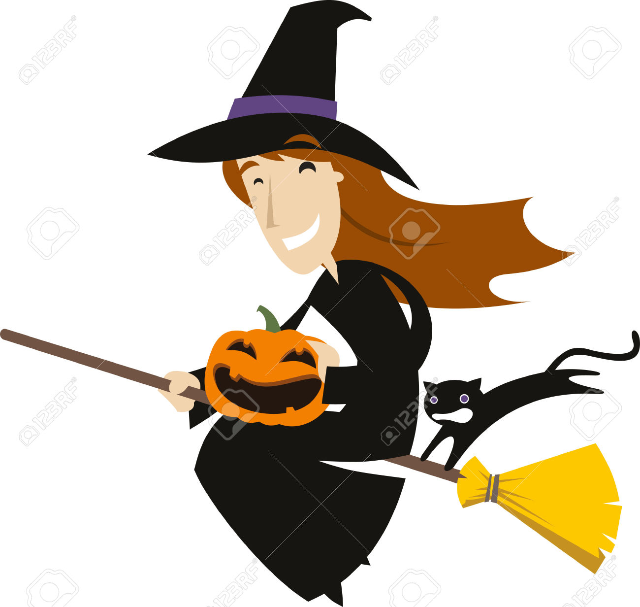 1300x1232 Black Cat Clipart Witch Hat