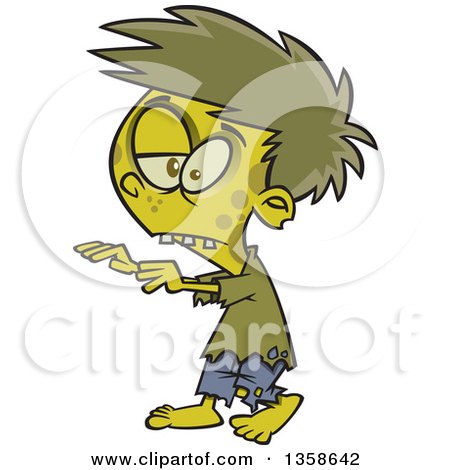 450x470 Clipart Of A Cartoon Female Zombie Waitress Holding An Axe