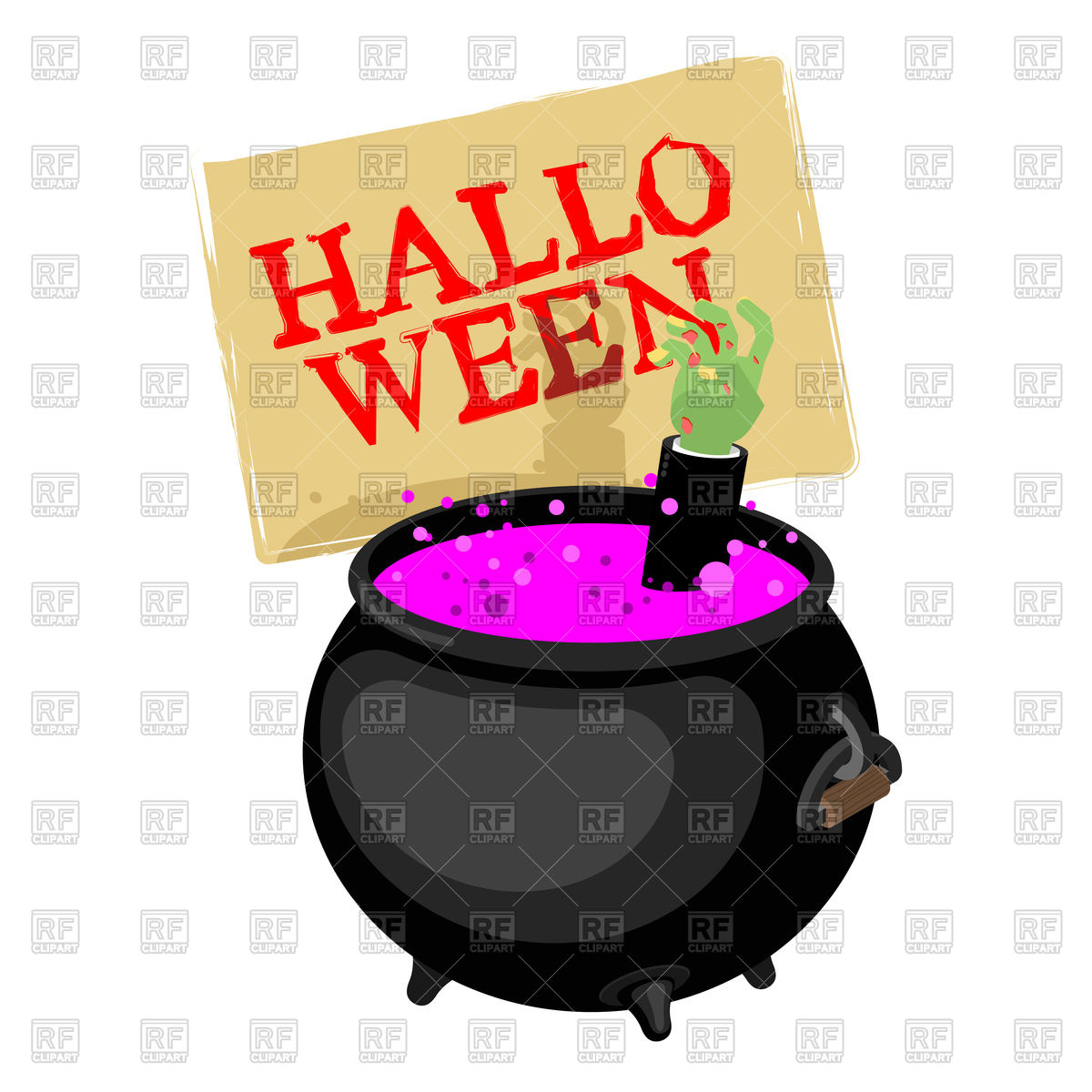 1200x1200 Halloween. Pot With Magical Potion And Hand Of Zombie. Witch