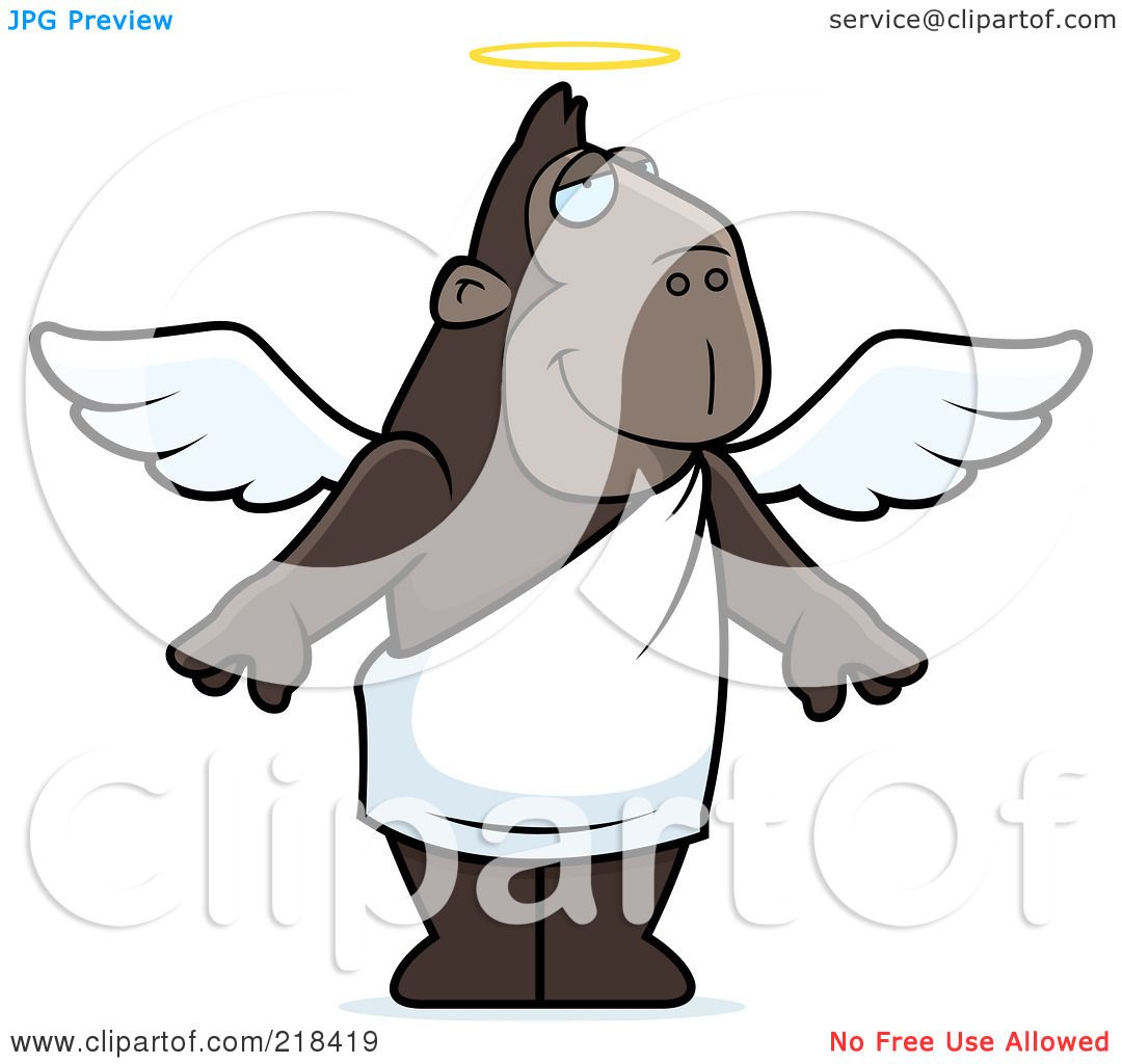 1080x1024 Royalty Free (Rf) Clipart Illustration Of An Angel Ape With A Halo