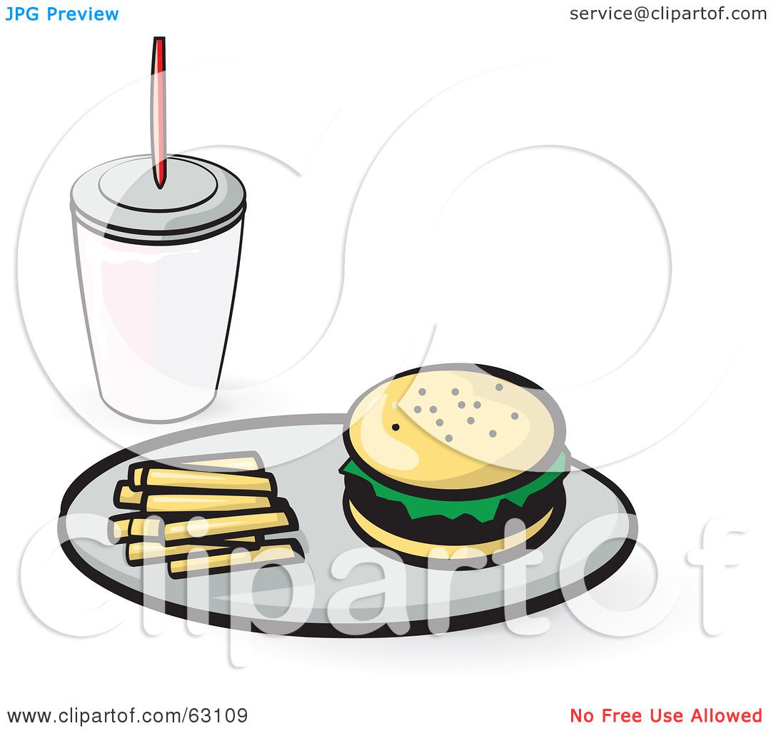 1080x1024 Royalty Free (Rf) Clipart Illustration Of A Tray With French Fries