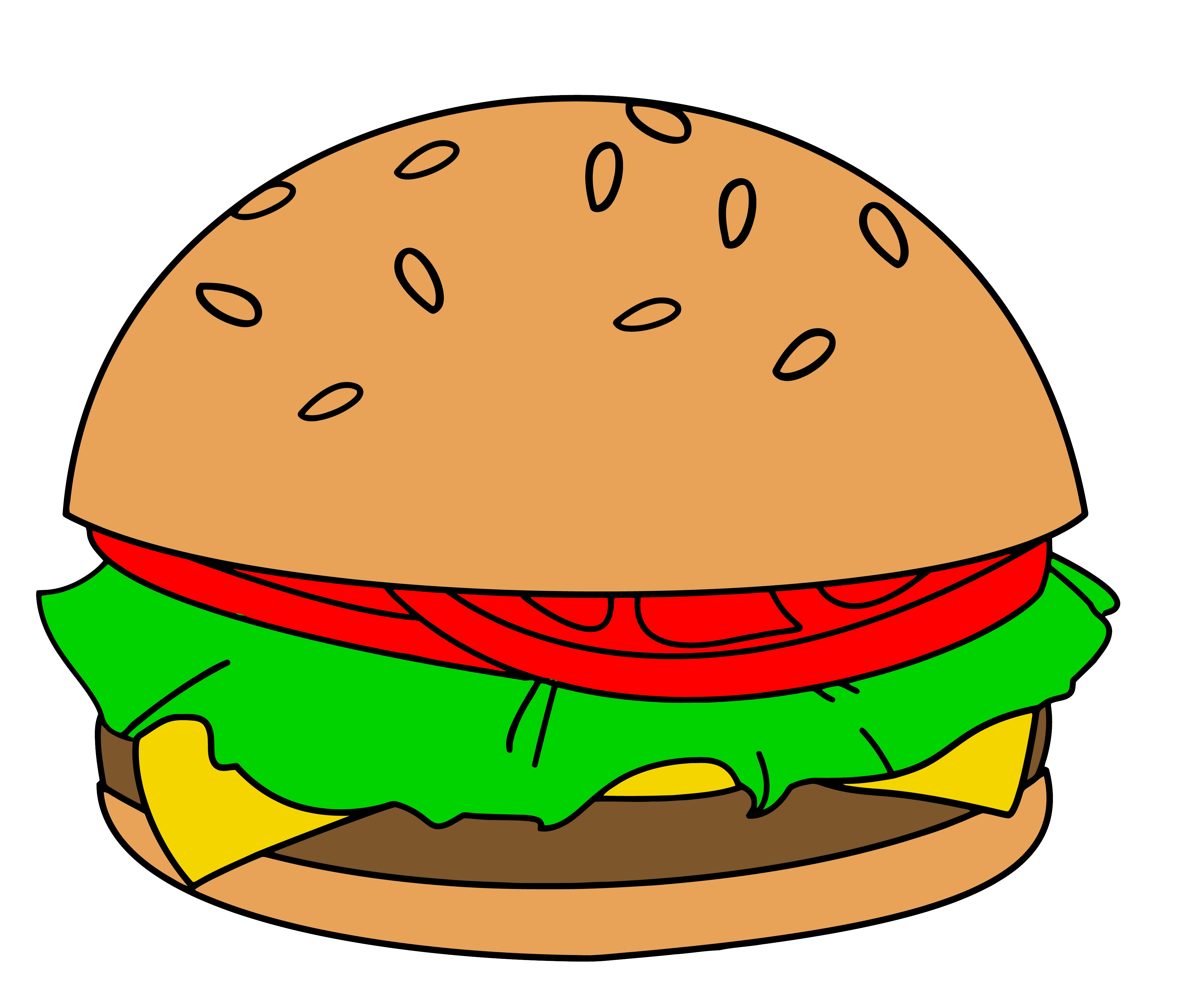 3983x3404 Fresh Hamburger Clipart Collection
