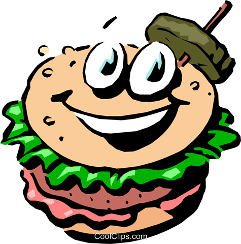 475x480 Cartoon Hamburger Royalty Free Vector Clip Art Illustration