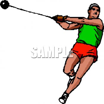 350x350 Track And Field Event Guy Throwing The Hammer