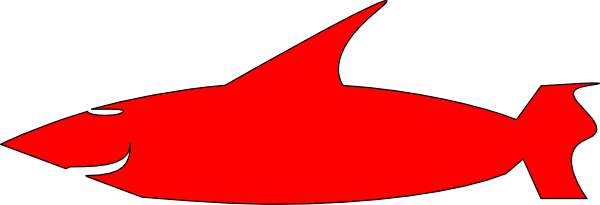 600x205 Shark Clipart Red