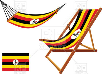 400x290 Uganda Flag Hammock And Deck Chair Royalty Free Vector Clip Art