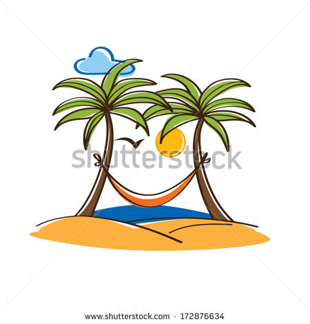 450x470 Palm Tree Hammock Clipart