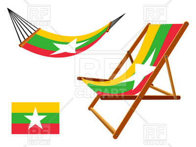 400x300 Burma Flag Hammock And Chaise Longue Royalty Free Vector Clip Art