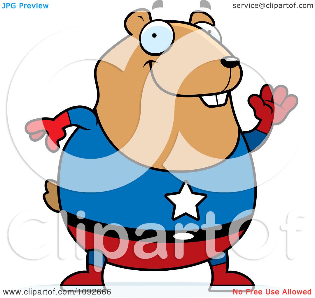 1080x1024 Clipart Chubby Super Hamster Waving