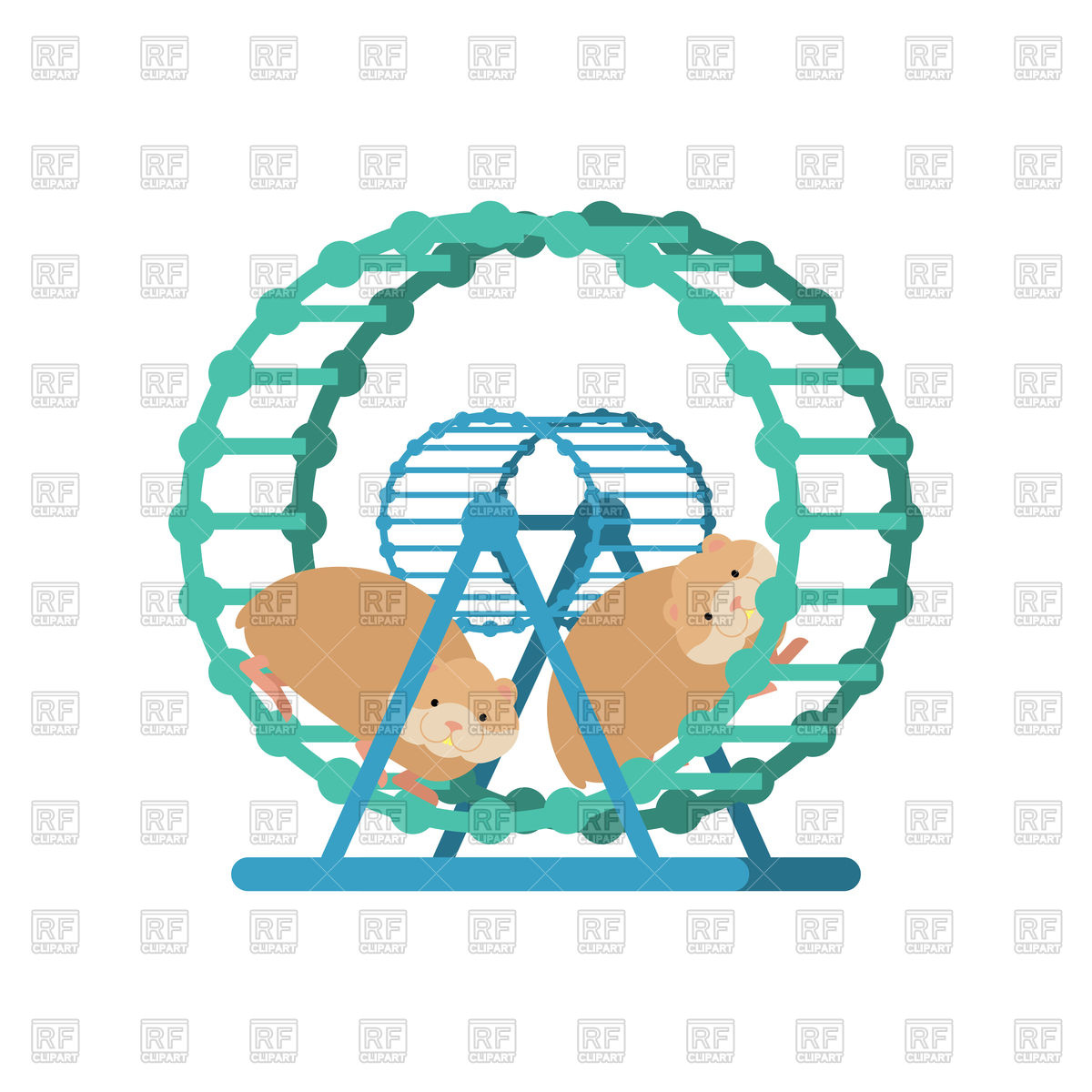 1200x1200 Hamster In Wheel Isolated Royalty Free Vector Clip Art Image