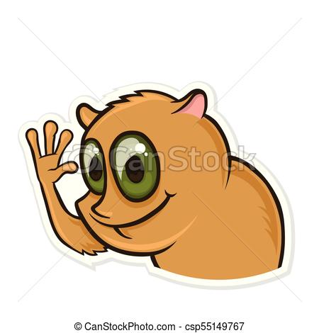 450x470 Sticker For Messenger With Funny Animal. Hamster Waving His