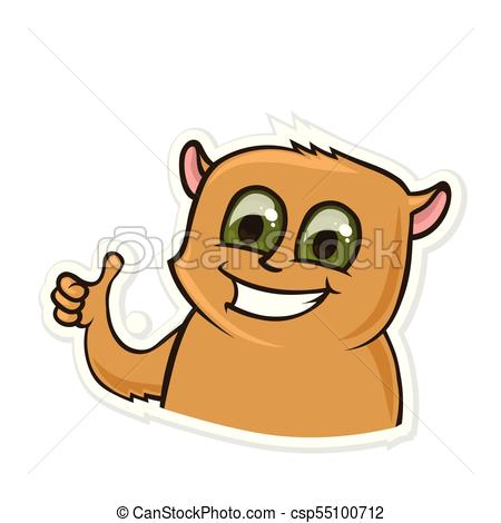 450x470 Sticker For Messenger With Funny Animal. Happy Hamster Vector