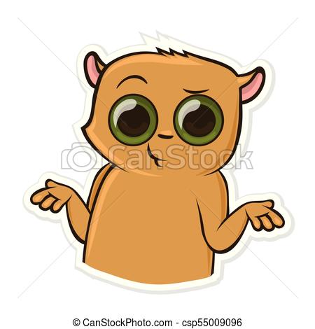 450x470 Sticker For Messenger With Funny Animal. Puzzed Hamster . Eps
