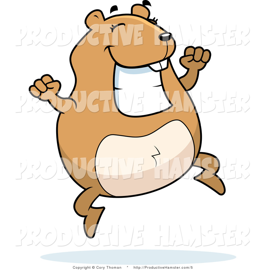 1024x1044 Clip Art Of A Plump Happy Pet Hamster Jumping By Cory Thoman