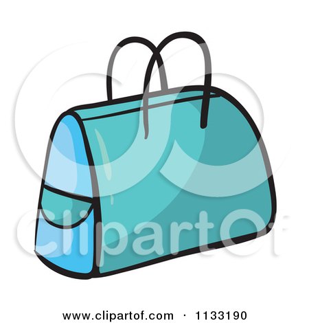 450x470 Cartoon Of A Turquoise Bag