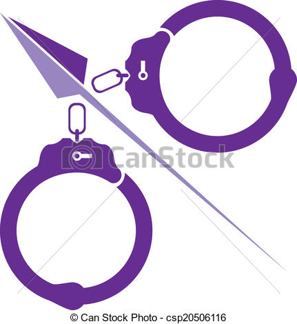431x470 Cut Cuffs. Cut Handcuffs Illustration Clip Art Eps Vector Vector