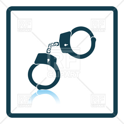 400x400 Shadow Reflection Design Of Police Handcuff Icon Royalty Free