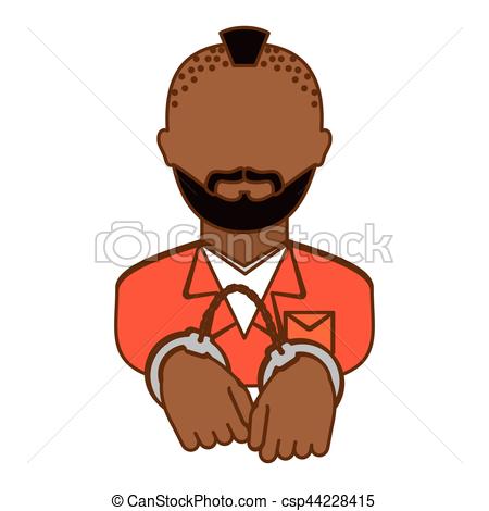 450x470 Color Arrested Man With Handcuffs Icon, Vector Illustration Vector