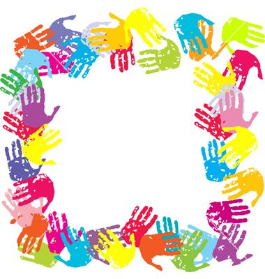 380x400 Hand Print Border Clipart