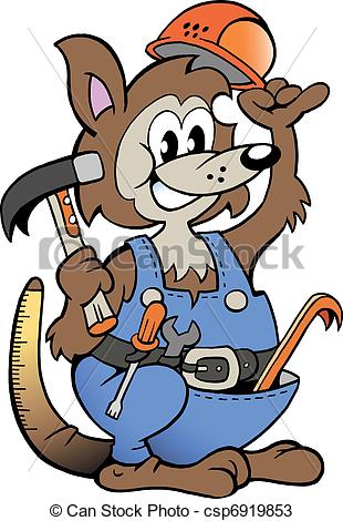 310x470 Hand Drawn Vector Illustration Of An Kangaroo Handyman Vectors