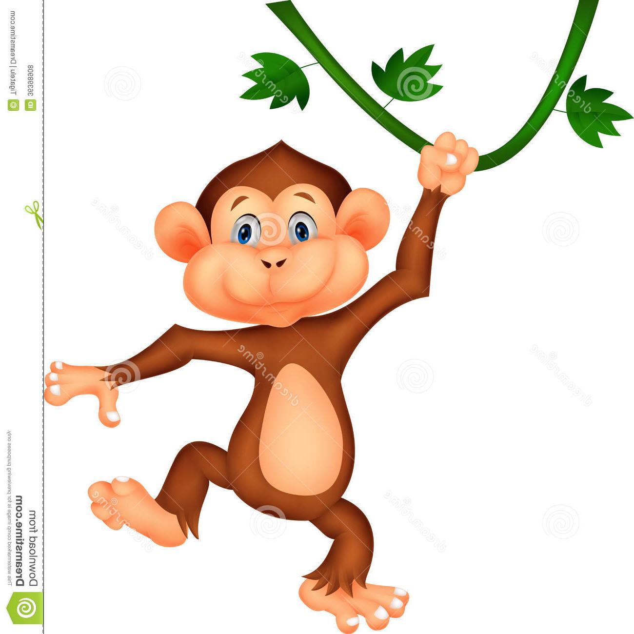 1300x1300 Cute Hanging Monkey Clipart