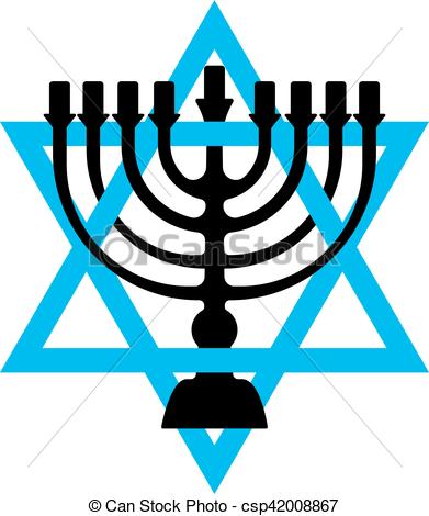 391x470 Menorah Symbol Of Judaism. Illustration Isolated On White Clip