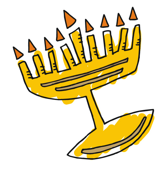 530x551 Clipart Simple Menorah For Hanukkah With Shamash