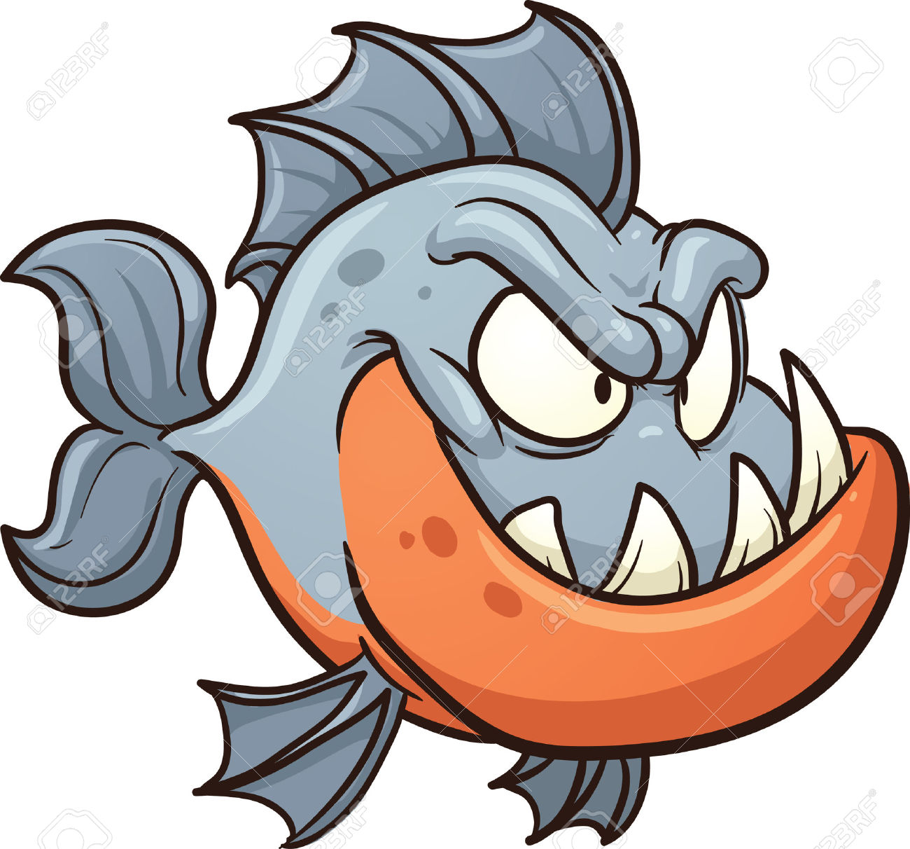 1300x1212 Piranha Cartoon Clipart