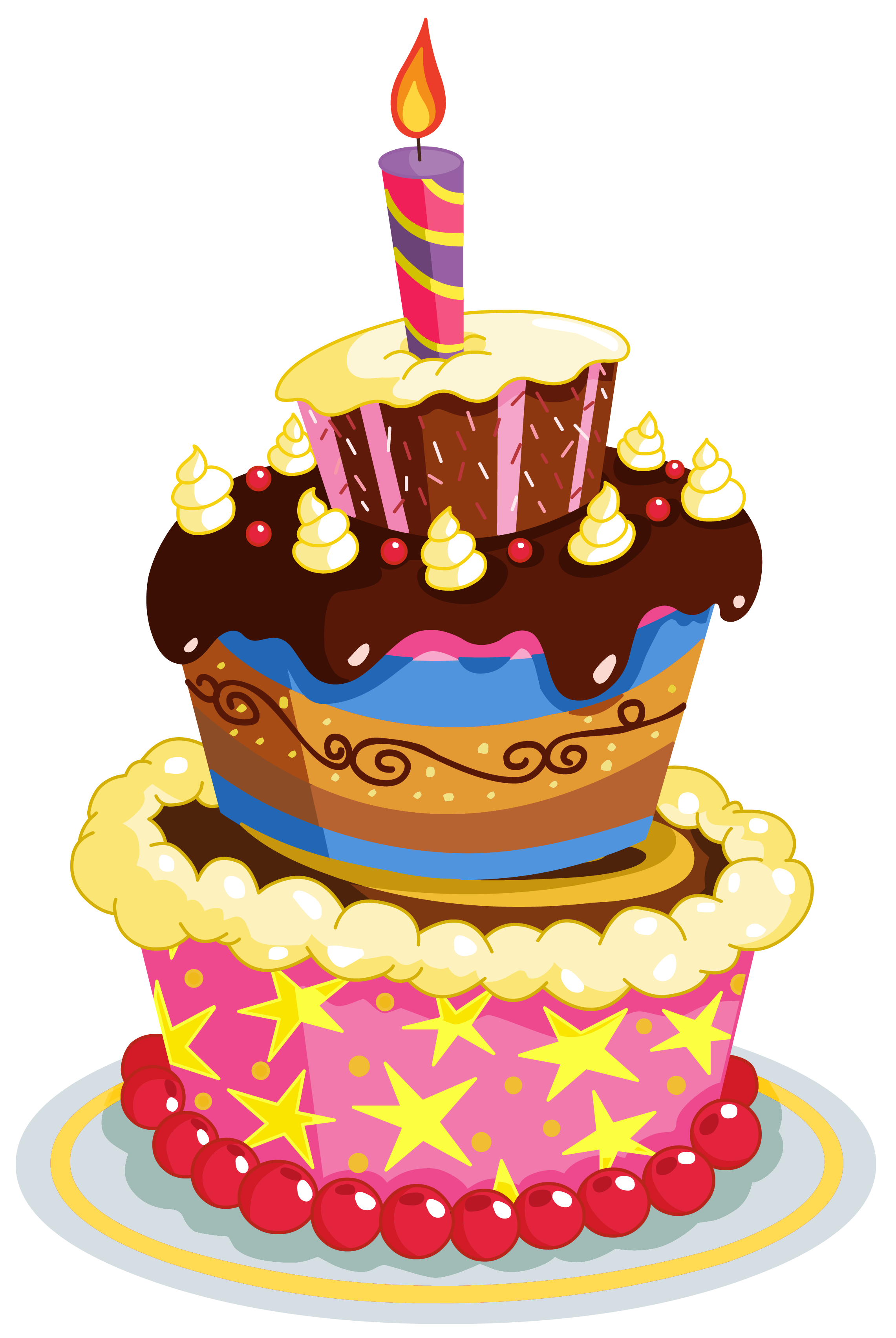 2282x3405 Colorful Birthday Cake Clipart Happy Birthday
