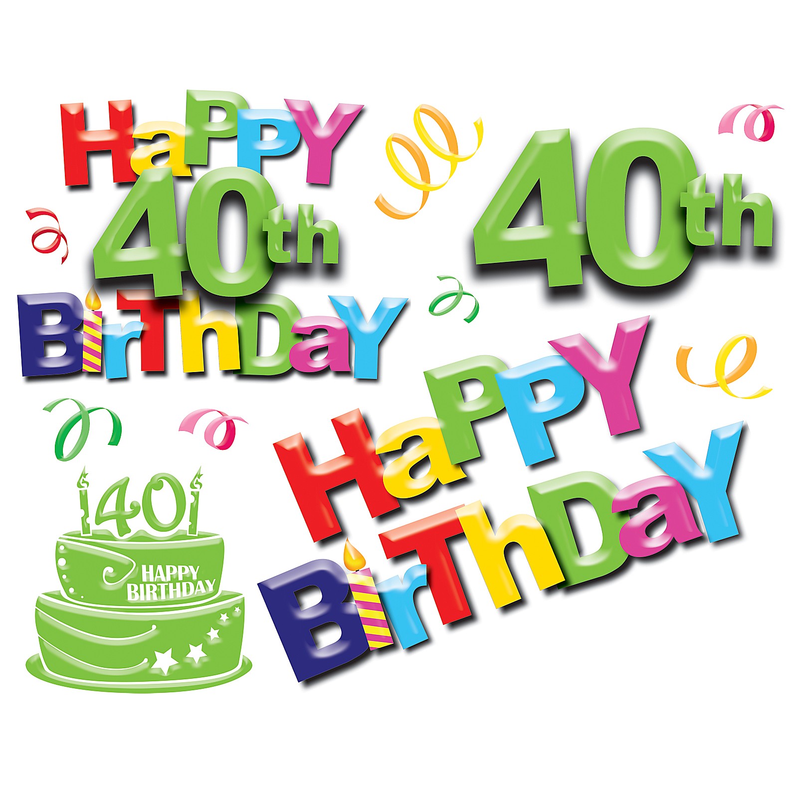 1600x1600 Happy 40th Birthday Clipart Free