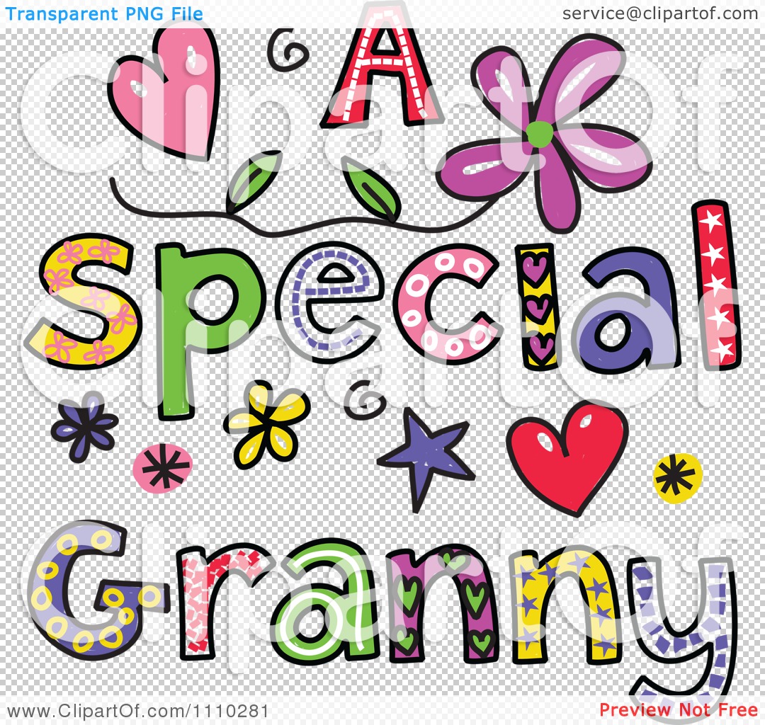 1080x1024 Clipart Colorful Sketched A Special Granny Text